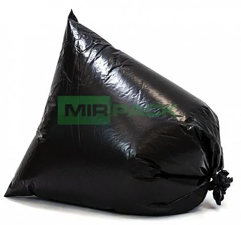 Мешки для мусора 240 литров, 80 мкм, 10 штук, 93*130, дно прямое, обезличенные, черные - Вид 1